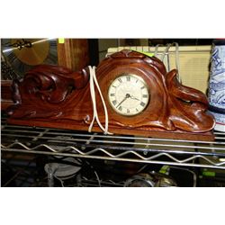 WESTCLOX WOOD CARVED MANTLE CLOCK