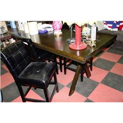 NEW BAR TABLE WITH 4 BLACK LEATHERETTE SIDECHAIRS