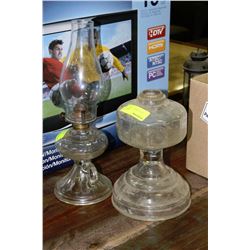 2 OIL LANTERN BASES WITH ONE TOP