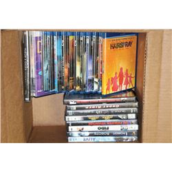 BOX WITH DVD'S AND BLU-RAYS MOVIES 22 TOTAL