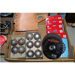 LARGE TRAY OF NEW KNOTTED WIRE WHEELS,FLAP DISCS