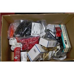 BOX OF NEW ELECTRICAL ASSTS INCL.RECEPTACLES,