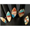 Image 4 : Vintage Navajo Inlay Ring Group