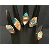 Image 5 : Vintage Navajo Inlay Ring Group