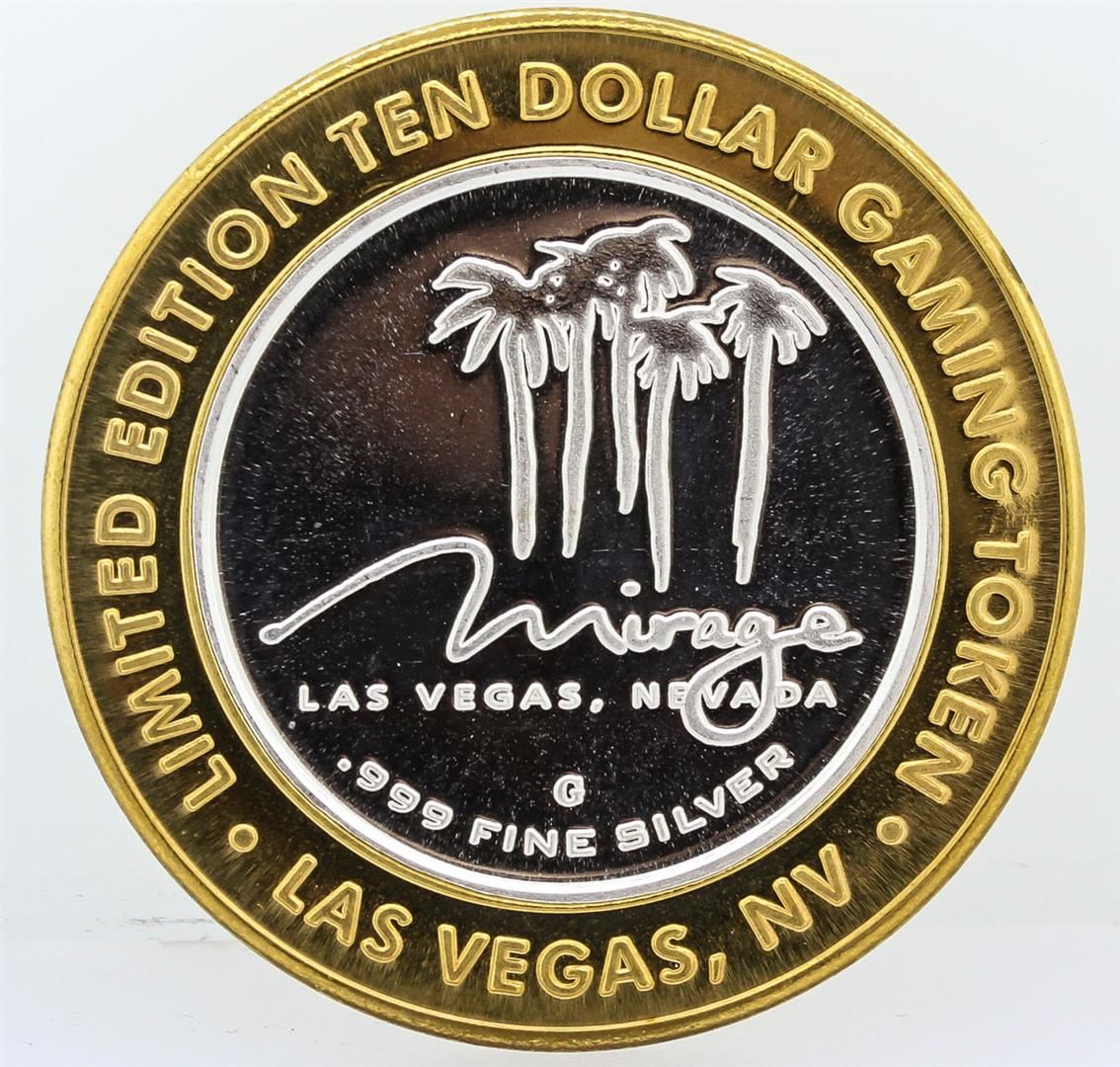 The Mirage Las Vegas 10 Casino Gaming Token .999 Fine Silver Limited