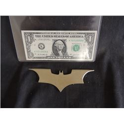 BATMAN THE DARK KNIGHT SCREEN USED HERO METAL BATARANG 1