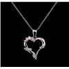Image 1 : 0.44ctw Diamond Pendant With Chain - 14KT White Gold