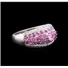 Image 1 : 18KT White Gold 1.88ctw Pink Sapphire and Diamond Ring