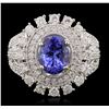 Image 2 : 14KT White Gold 2.20ct Tanzanite and Diamond Ring