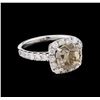 Image 1 : GIA Cert 4.01ctw Fancy Yellow Brown Diamond Ring - 18KT White Gold
