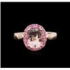 Image 2 : 14KT Rose Gold 2.24ct Morganite, Pink Sapphire and Diamond Ring