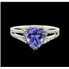 Image 2 : 14KT White Gold 1.72ct Tanzanite and Diamond Ring