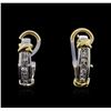 Image 1 : 14KT Two-Tone Gold 0.22ctw Diamond Earrings