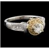 Image 1 : 14KT Two-Tone Gold 0.72ctw Diamond Ring