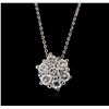 Image 1 : 14KT White Gold 1.04ctw Diamond Pendant with Chain