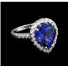 Image 1 : 6.04ct Tanzanite and Diamond Ring - 14KT White Gold