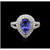 Image 1 : 18KT White Gold 1.59ct Tanzanite and Diamond Ring