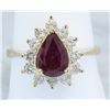 Image 4 : 1.45ct Ruby and Diamond Ring - 14KT Yellow Gold