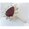 Image 5 : 1.45ct Ruby and Diamond Ring - 14KT Yellow Gold