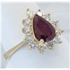 Image 6 : 1.45ct Ruby and Diamond Ring - 14KT Yellow Gold
