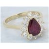 Image 9 : 1.45ct Ruby and Diamond Ring - 14KT Yellow Gold