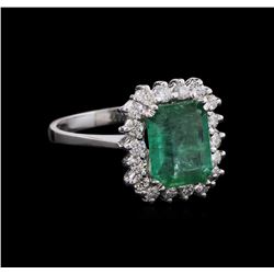 2.10ct Emerald and Diamond Ring - 14KT White Gold