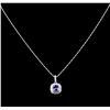 Image 2 : 14KT White Gold 1.36ct Tanzanite and Diamond Pendant With Chain