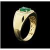 Image 3 : 1.36ct Emerald and Diamond Ring - 14KT Yellow Gold
