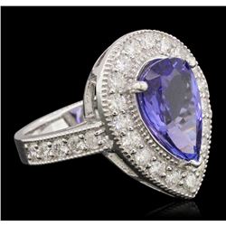 14KT White Gold 2.82ct Tanzanite and Diamond Ring