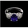 Image 1 : 3.11ct Tanzanite and Diamond Ring - 14KT White Gold