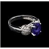 Image 2 : 3.11ct Tanzanite and Diamond Ring - 14KT White Gold