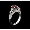 Image 4 : 1.51ct Ruby and Diamond Ring - 18KT White Gold