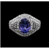 Image 2 : 2.69ct Tanzanite and Diamond Ring - 18KT White Gold