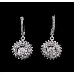 14KT White Gold 2.06ctw Diamond Earrings