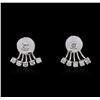 Image 1 : 14KT White Gold 0.60ctw Diamond Earrings