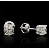 Image 2 : 14KT White Gold 1.21ctw Diamond Solitaire Earrings