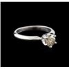 Image 2 : 14KT White Gold 0.70ct Round Cut Fancy Brown Diamond Solitaire Ring