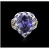 Image 2 : 18KT White Gold GIA Certified 10.68ctw Sapphire and Diamond Ring