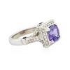 Image 1 : 14KT White Gold 2.42ct Tanzanite, Sapphire and Diamond Ring