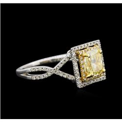 1.31ctw Yellow Diamond Ring - 14KT White Gold