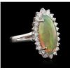 Image 1 : 14KT White Gold 2.61ct Opal and Diamond Ring