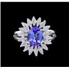 Image 2 : 1.75ct Tanzanite and Diamond Ring - 14KT White Gold