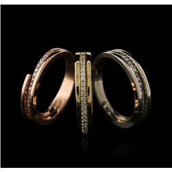 14KT Tri Color Gold 0.50ctw Diamond Stacked Ring