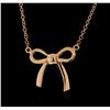 Image 1 : 14KT Rose Gold Bow Necklace