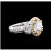 Image 1 : 14KT Two-Tone Gold 3.62ctw Diamond Ring