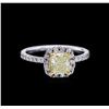 Image 2 : 1.37ctw Fancy Light Yellow Diamond Ring - 14KT Two-Tone Gold