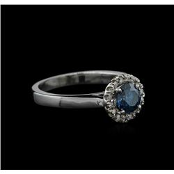 0.83ctw Blue Diamond Ring - 14KT White Gold