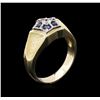 Image 3 : 0.65ctw Blue Sapphire and Diamond Ring - 14KT Two-Tone Gold