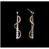 Image 2 : 2.50ctw Diamond Dangle Earrings - 14KT Two-Tone Gold