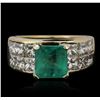 Image 1 : 14KT Yellow Gold 2.27ct Emerald and Diamond Ring